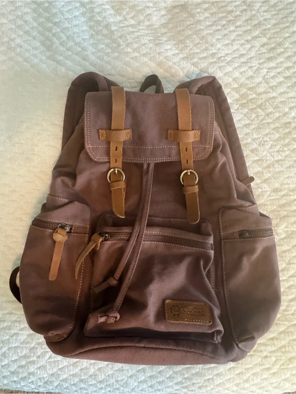 GEARONIC Vintage Canvas Backpack - Brown/Coffee